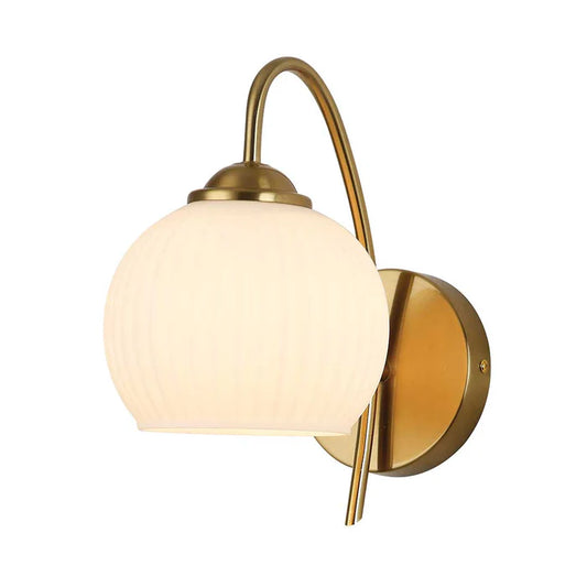 Textured Frosted Globe Wall Light PL 2537-GL-WH
