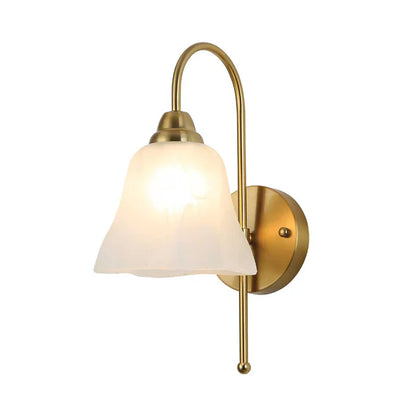 Curved Bell Frosted Wall Light (PL 2540-GL-WH)