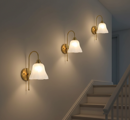 Curved Bell Frosted Wall Light (PL 2540-GL-WH)