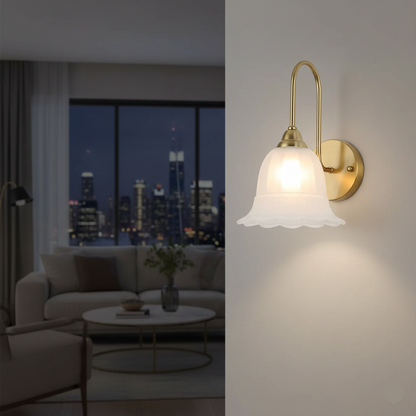 Victorian Fluted Frosted Glass Wall Light (PL 2541-GL-WH)