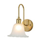 Ornate Rippled Bell Wall Light – Gold & Frosted White PL 2547-GL-WH