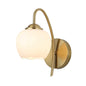 Globe Frosted Glass Wall Light with Gold Arm PL 2549-GL-WH