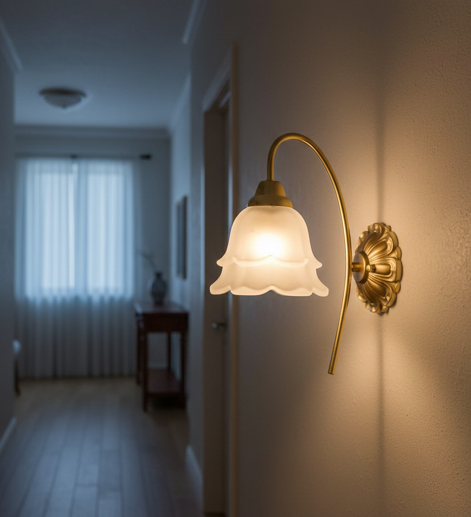 Vintage Gold Floral Wall Light (PL 6404-27-01)