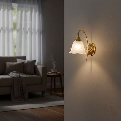 Vintage Gold Floral Wall Light (PL 6404-27-01)