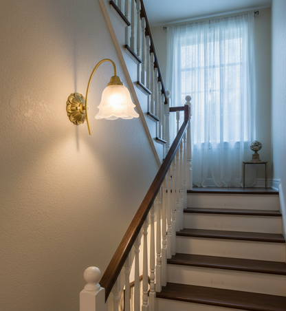 Vintage Gold Floral Wall Light (PL 6404-27-01)