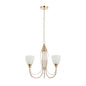 Golden Chandelier with Frosted Glass Shades – 3-Light (PL 7003-27-03-GD)