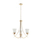 Golden 3-Light Chandelier with Curved Arms and Frosted Glass – E27 (PL 7005-27-03-GD)
