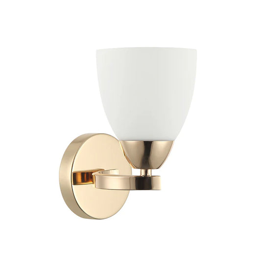 Modern Golden Wall Light with Frosted Glass Shade (PL 7006-27-01-GD)