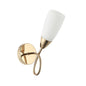 Elegant Golden Wall Lamp with Curved Arm and Frosted Shade (PL 7007-14-01-GD)