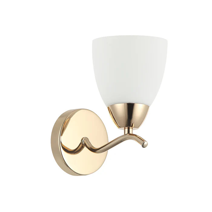 Golden Accent Wall Light with Frosted Glass Shade (PL 7008-27-01-GD)