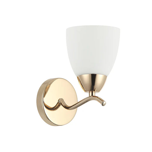 Golden Accent Wall Light with Frosted Glass Shade (PL 7008-27-01-GD)