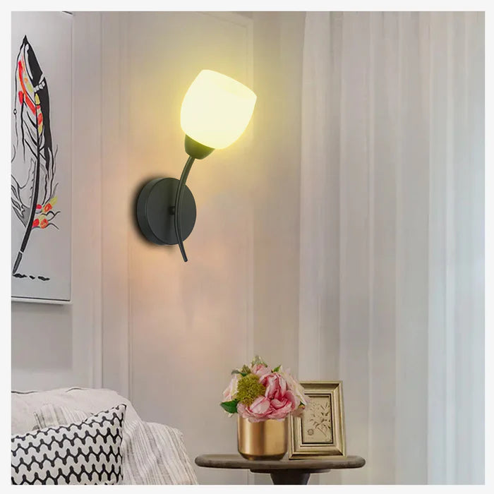 Modern Chrome Wall Lamp Sconce With Frosted Glass Shade
