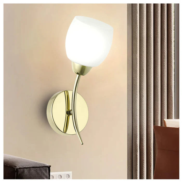 Modern Chrome Wall Lamp Sconce With Frosted Glass Shade