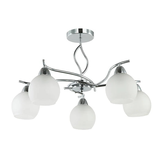 Silver & White 3-Light Pendant