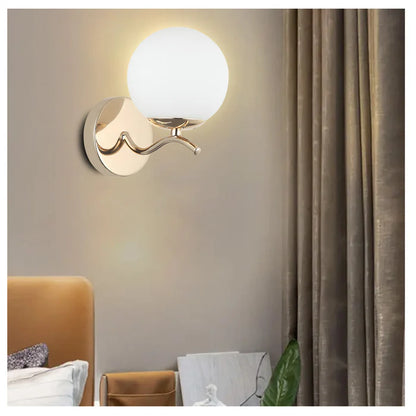 Modern Minimalist Wall Lamp Frosted Glass Globe Light