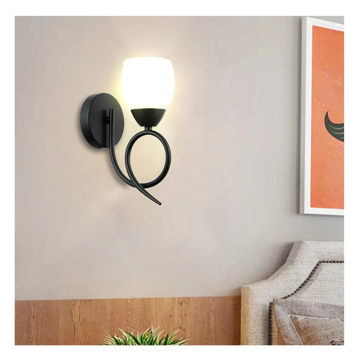Modern Wall Light with Frosted Glass Shade