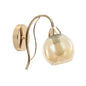 Modern Wall Light With Amber Glass Globe Shade