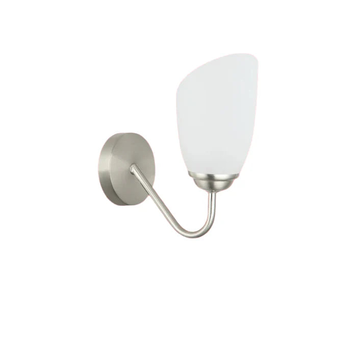 Modern Wall Light with Frosted Glass Tulip Shade