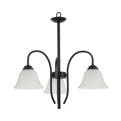 Black/Silver and White 3-Arm Decorative Pendant Lamp (PL 7032-27-03-)