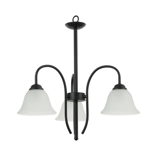 Black/Silver and White 3-Arm Decorative Pendant Lamp