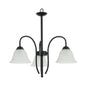 Black/Silver and White 3-Arm Decorative Pendant Lamp