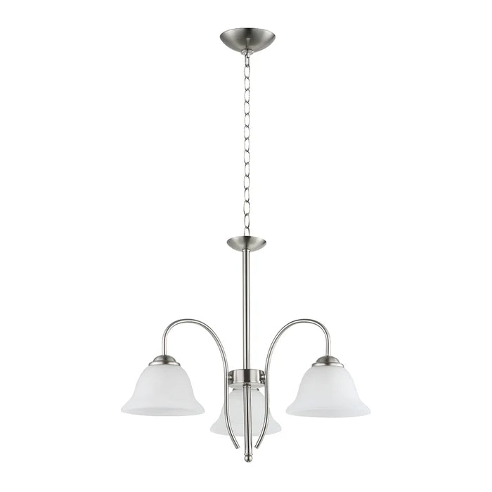 Black/Silver and White 3-Arm Decorative Pendant Lamp