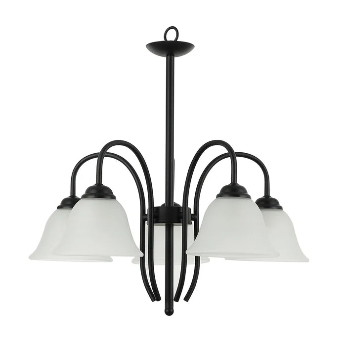 Pendant Lamp – 5-Light Black/Silver Decorative Hanging Fixture