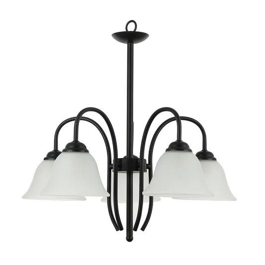 Pendant Lamp – 5-Light Black/Silver Decorative Hanging Fixture
