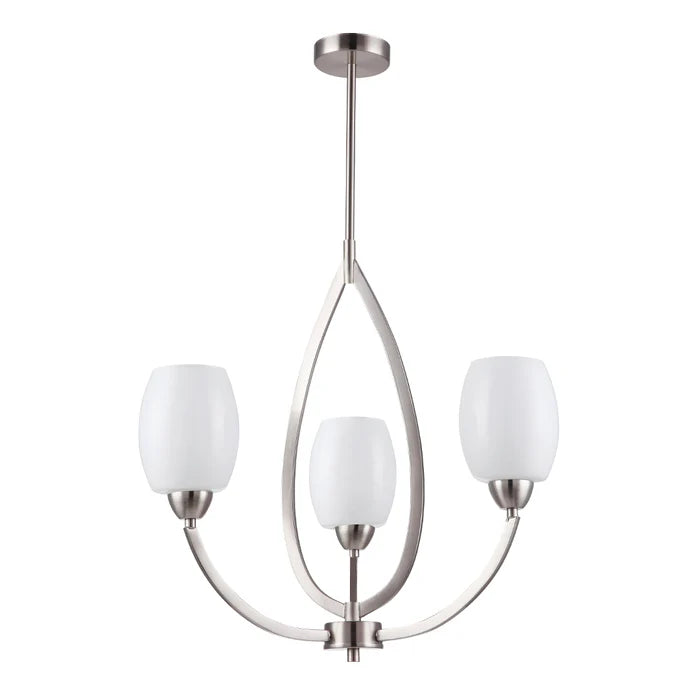 Elegant Silver 3-Light Frosted Glass Pendant