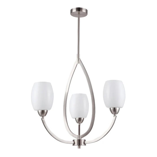 Elegant Silver 3-Light Frosted Glass Pendant