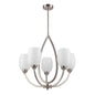 Silver/Gold with White 5-Light Pendant with Frosted Glass Shades