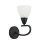 Decorative Wall Lamp – Silver/black with White Finish, E14 Base, Iron & Glass