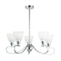 5-Light Pendant Lamp – E14 Base, Iron & Glass, Black/Silver Finish