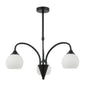 Silver/Black with White 3-Light Elegant Pendant Lamp