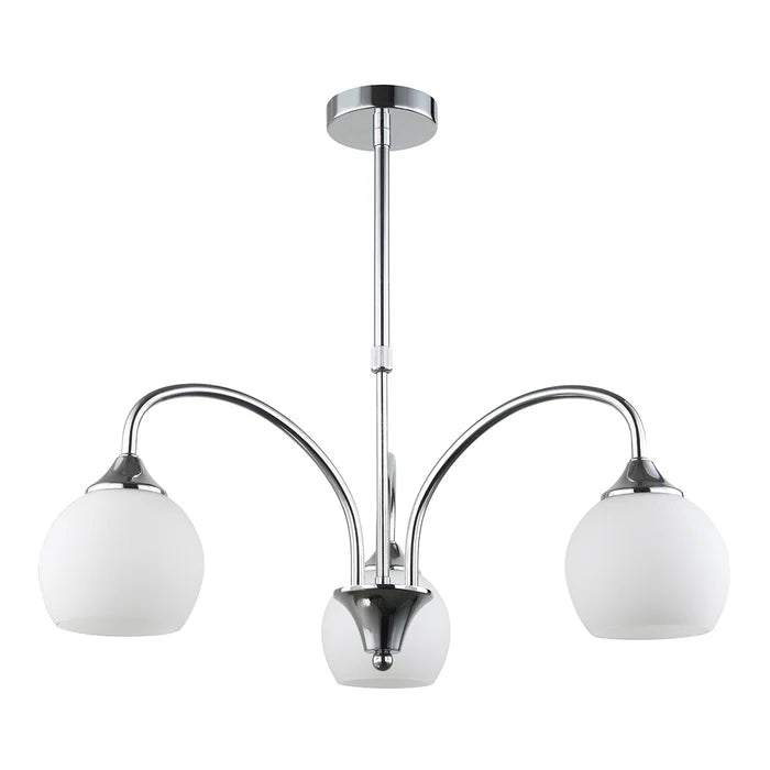 Silver/Black with White 3-Light Elegant Pendant Lamp