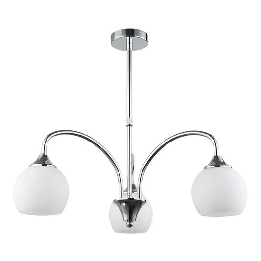 Silver/Black with White 3-Light Elegant Pendant Lamp