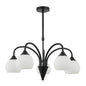 Silver & White 5-Light Pendant Lamp – Graceful Lighting for Modern Interiors