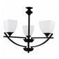 Classic Black 3-Light Pendant Lamp with Frosted Glass