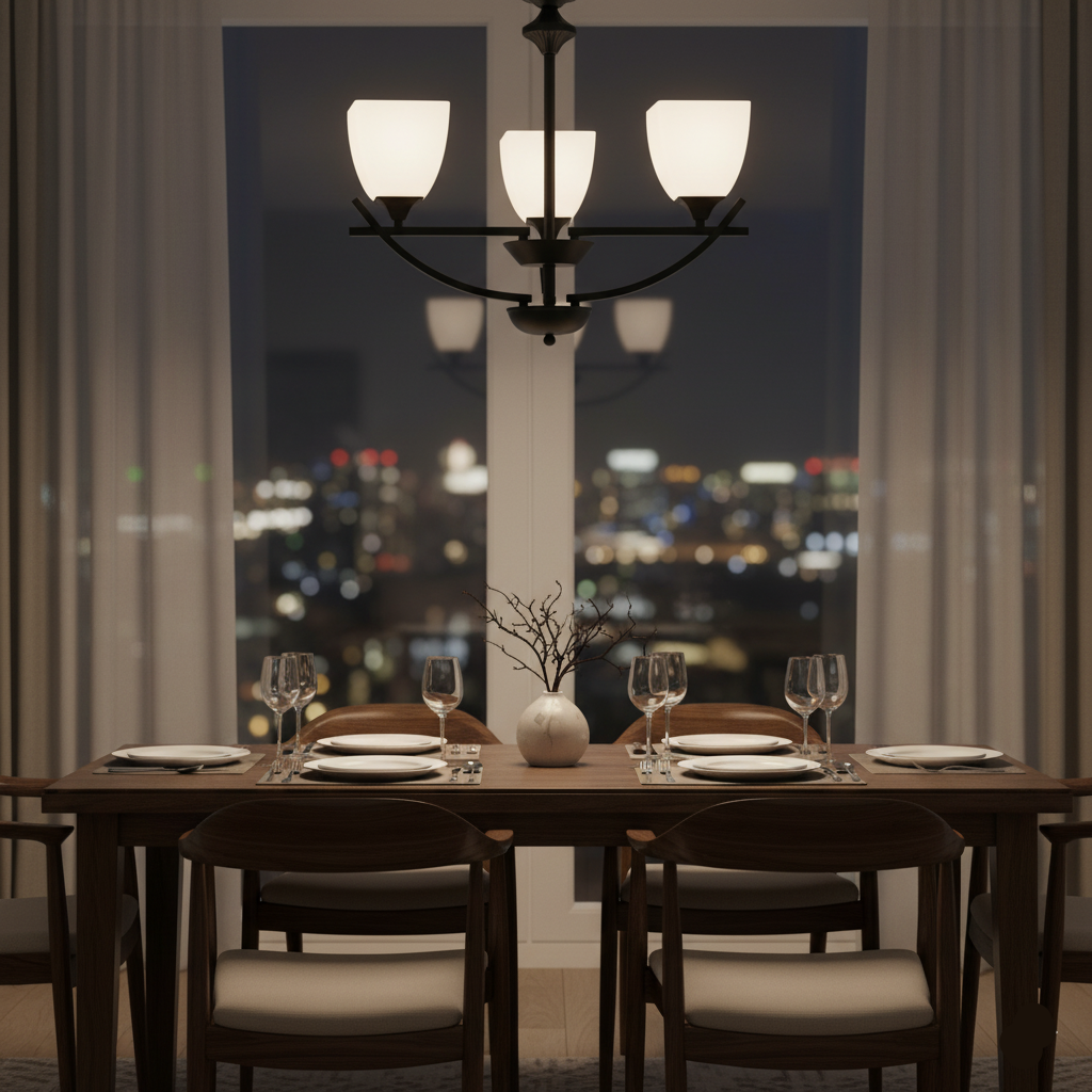 Classic Black 3-Light Pendant Lamp with Frosted Glass (PL 7038-27-03-BK)