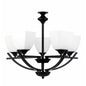 Elegant Black & White 5-Light Pendant Lamp