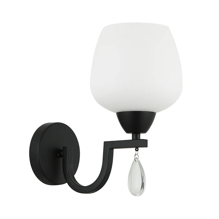 Elegant Silver Wall Lamp with Frosted Glass Shade