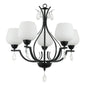 Elegant Silver/Black 5-Light Frosted Glass Pendant