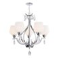 Elegant Silver/Black 5-Light Frosted Glass Pendant