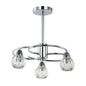 3-Light Pendant Lamp – Silver/White Finish, Decorative Crystal Glass