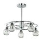 5-Light Pendant Lamp – Silver/White Finish, E14 Base, Crystal-Inspired Glass