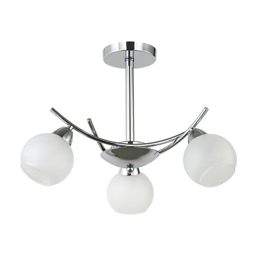 Elegant 3-Light Silver Pendant with Glass Globes