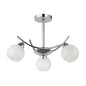 Elegant 3-Light Silver Pendant with Glass Globes