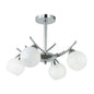 Elegant 4-Light Silver Pendant with Frosted Glass Globes