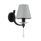 Elegant Black/Grey Wall Lamp with Fabric Shade
