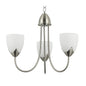 3-Light Pendant Lamp – E27 Base, Iron & Glass, Black/Silver with White Finish